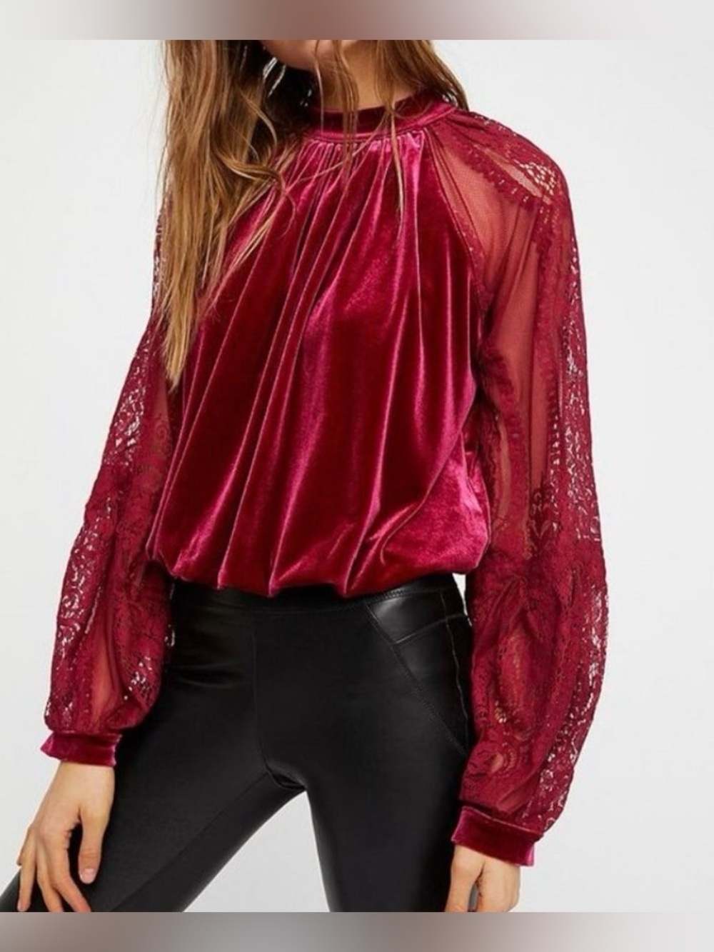 Free People Dream Team raspberry top, small